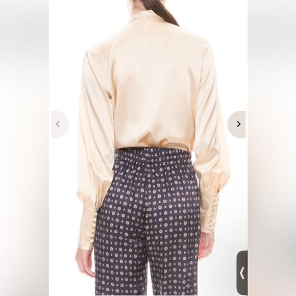 NEW JONATHAN SIMKHAI CHARMEUSE WRAP FRONT BODYSUIT SMALL - Picture 4 of 14